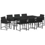 Casa si Gradina - Gradina si terasa - Mobilier exterior - Scaune si sezlonguri gradina - Set de masa pentru gradina 9 pcs Negru poliratan - Infinity.ro