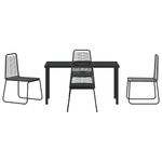 Casa si Gradina - Gradina si terasa - Mobilier exterior - Scaune si sezlonguri gradina - Set de masa pentru gradina 5 pcs Negru Rattan poli - Infinity.ro