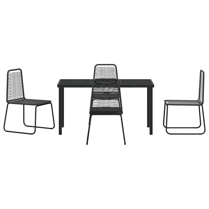 Casa si Gradina - Gradina si terasa - Mobilier exterior - Scaune si sezlonguri gradina - Set de masa pentru gradina 5 pcs Negru Rattan poli - Infinity.ro