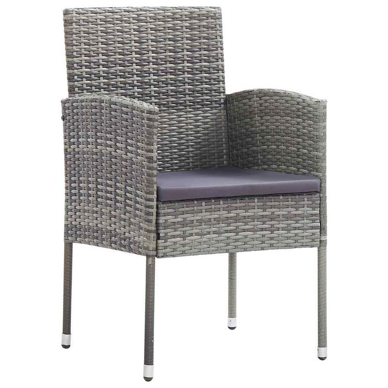 Casa si Gradina - Gradina si terasa - Mobilier exterior - Scaune si sezlonguri gradina - Set de masa pentru gradina cu perna 3 pcs Gri Rattan poli - Infinity.ro