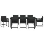 Casa si Gradina - Gradina si terasa - Mobilier exterior - Scaune si sezlonguri gradina - Set de masa pentru gradina 9 pcs Negru poliratan - Infinity.ro