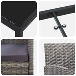 Casa si Gradina - Gradina si terasa - Mobilier exterior - Scaune si sezlonguri gradina - Set de masa pentru gradina cu perna 3 pcs Gri Rattan poli - Infinity.ro