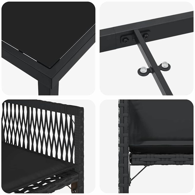 Casa si Gradina - Gradina si terasa - Mobilier exterior - Scaune si sezlonguri gradina - Set de masa pentru gradina 9 pcs Negru poliratan - Infinity.ro