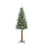 Casa si Gradina - Decoratiuni - Decoratiuni de sezon - Brad de Craciun subtire cu 150 LED verde si alb 150 cm - Infinity.ro