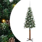 Casa si Gradina - Decoratiuni - Decoratiuni de sezon - Brad de Craciun subtire cu 150 LED verde si alb 150 cm - Infinity.ro