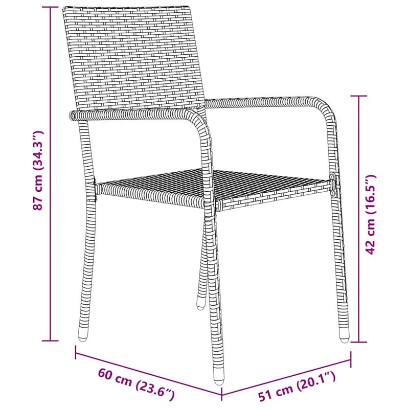 Casa si Gradina - Gradina si terasa - Mobilier exterior - Scaune si sezlonguri gradina - Set de masa pentru gradina 7 pcs Negru Rattan poli - Infinity.ro