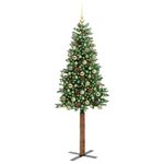 Casa si Gradina - Decoratiuni - Decoratiuni de sezon - Brad de Craciun subtire Verde 180 cm PVC si lemn de PIN masiv - Infinity.ro