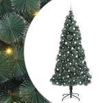 Casa si Gradina - Decoratiuni - Decoratiuni de sezon - Brad artificial pre-luminat cu set de bile Verde 240 cm PET - Infinity.ro