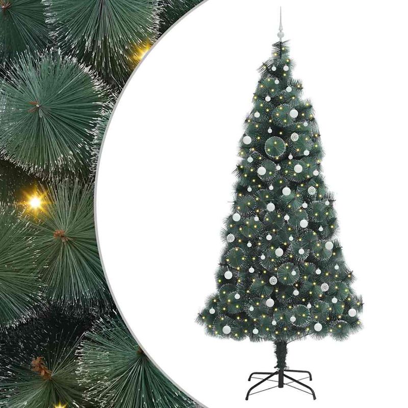 Casa si Gradina - Decoratiuni - Decoratiuni de sezon - Brad artificial pre-luminat cu set de bile Verde 240 cm PET - Infinity.ro