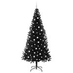 Casa si Gradina - Decoratiuni - Decoratiuni de sezon - Brad de Craciun cu 300 LED cu suport Negru 240 cm PVC - Infinity.ro