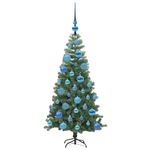 Casa si Gradina - Decoratiuni - Decoratiuni de sezon - Brad de Craciun cu 150 LED cu suport Verde 120 cm PVC - Infinity.ro