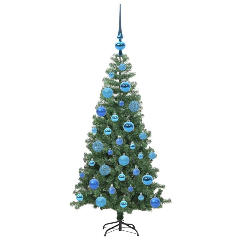 Casa si Gradina - Decoratiuni - Decoratiuni de sezon - Brad de Craciun cu 150 LED cu suport Verde 120 cm PVC - Infinity.ro