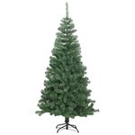 Casa si Gradina - Decoratiuni - Decoratiuni de sezon - Brad de Craciun cu 150 LED cu suport Verde 120 cm PVC - Infinity.ro