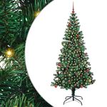 Casa si Gradina - Decoratiuni - Decoratiuni de sezon - Pom de Craciun artificial pre-iluminat cu 300 LED Verde 210 cm - Infinity.ro