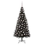 Casa si Gradina - Decoratiuni - Decoratiuni de sezon - Brad de Craciun cu 300 LED cu suport Negru 180 cm PVC - Infinity.ro