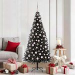 Casa si Gradina - Decoratiuni - Decoratiuni de sezon - Brad de Craciun cu 300 LED cu suport Negru 180 cm PVC - Infinity.ro