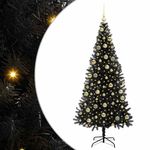 Casa si Gradina - Decoratiuni - Decoratiuni de sezon - Brad de Craciun cu 300 LED cu suport Negru 210 cm PVC - Infinity.ro