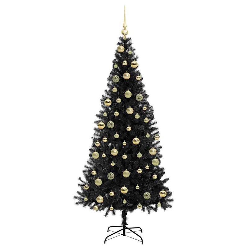 Casa si Gradina - Decoratiuni - Decoratiuni de sezon - Brad de Craciun cu 300 LED cu suport Negru 210 cm PVC - Infinity.ro