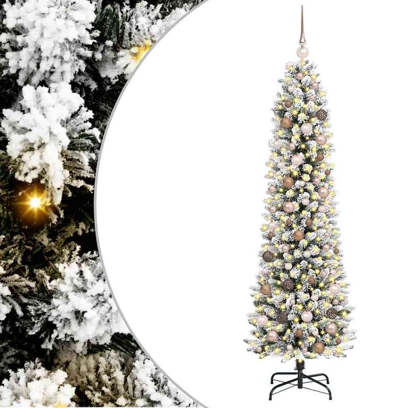 Casa si Gradina - Decoratiuni - Decoratiuni de sezon - Brad de Craciun artificial Alb 210 cm PVC si metal si plastic - Infinity.ro