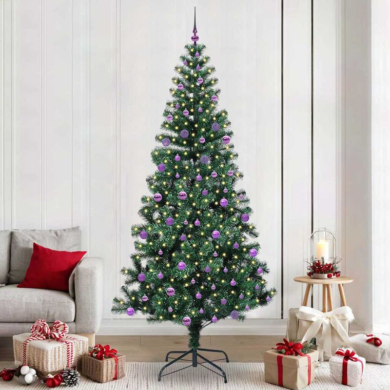 Casa si Gradina - Decoratiuni - Decoratiuni de sezon - Pom de Craciun artificial pre-iluminat cu 300 LED Verde 240 cm - Infinity.ro