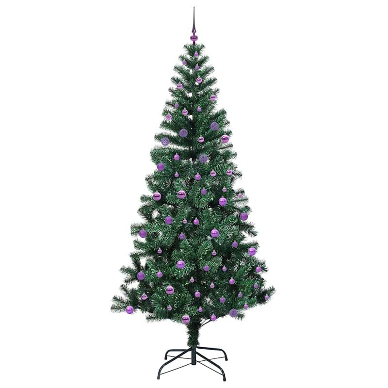 Casa si Gradina - Decoratiuni - Decoratiuni de sezon - Pom de Craciun artificial pre-iluminat cu 300 LED Verde 240 cm - Infinity.ro