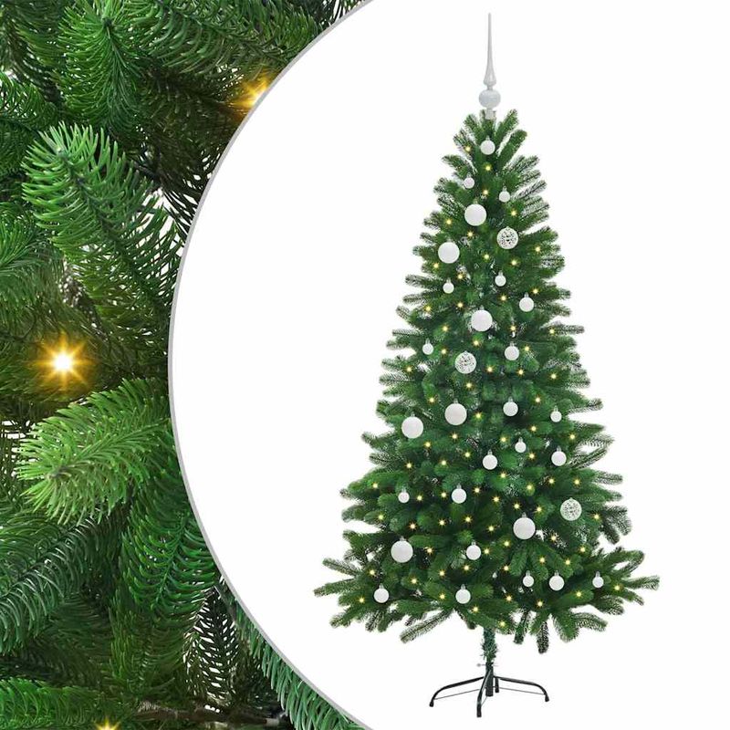 Casa si Gradina - Decoratiuni - Decoratiuni de sezon - Brad de Craciun cu 150 LED cu suport Verde 150 cm PE - Infinity.ro