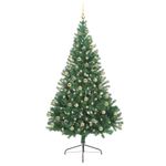 Casa si Gradina - Decoratiuni - Decoratiuni de sezon - Pom de Craciun artificial pre-iluminat Verde 180 cm PVC - Infinity.ro