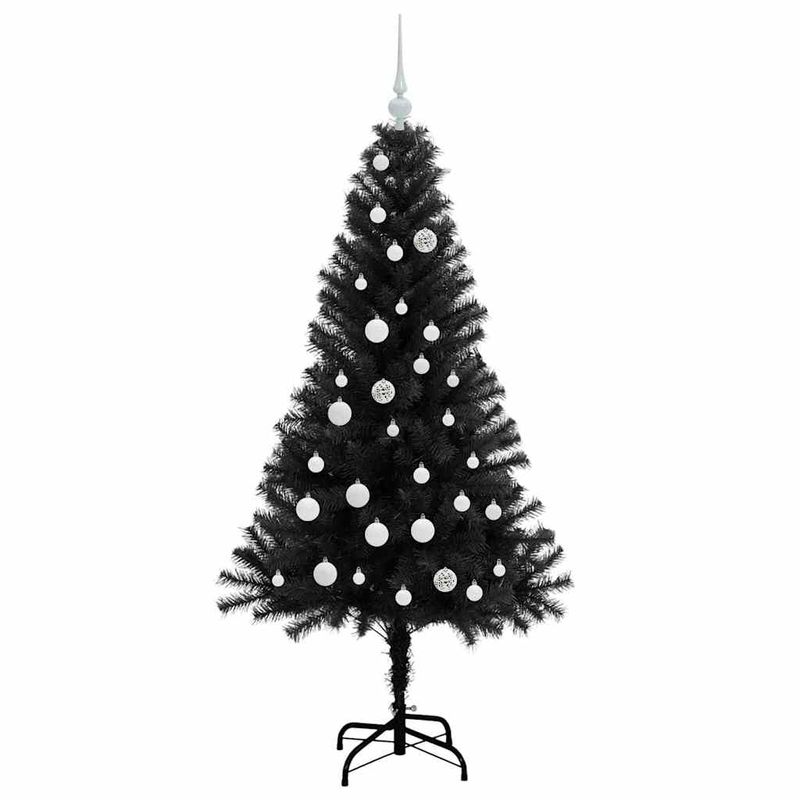 Casa si Gradina - Decoratiuni - Decoratiuni de sezon - Brad de Craciun cu 150 LED cu suport Negru 150 cm PVC - Infinity.ro