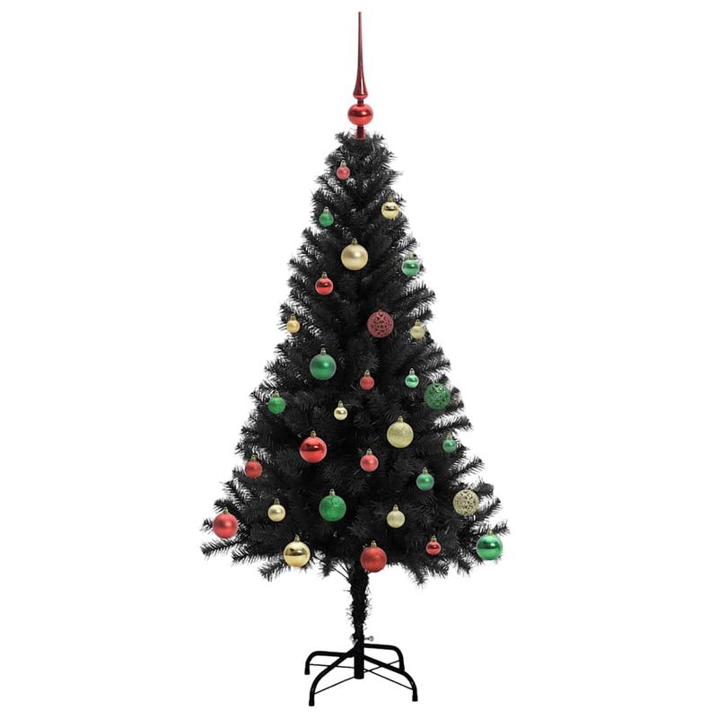 Casa si Gradina - Decoratiuni - Decoratiuni de sezon - Brad de Craciun cu 150 LED cu suport Negru 150 cm PVC - Infinity.ro