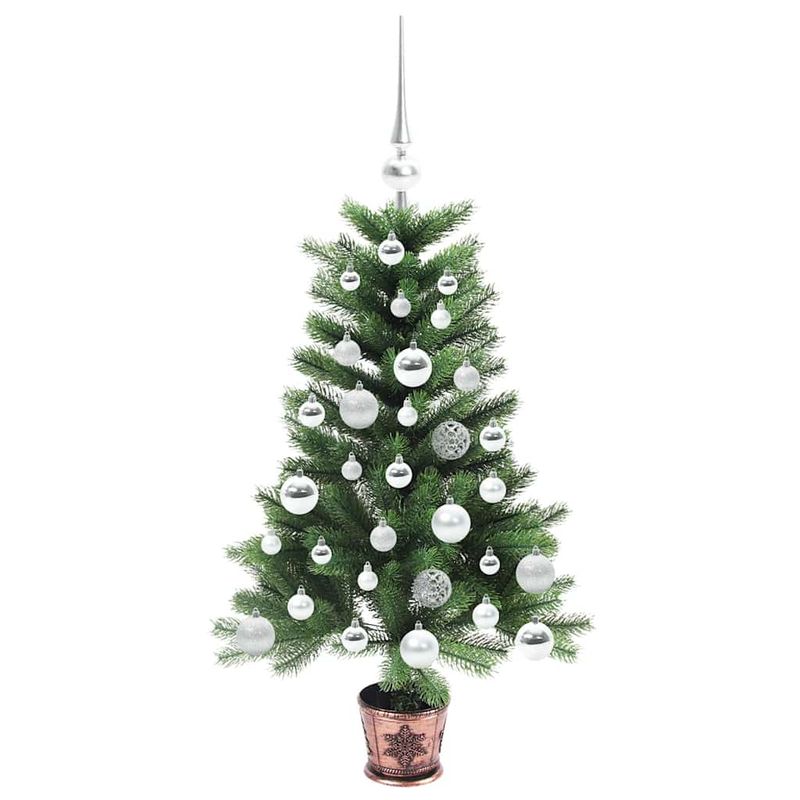 Casa si Gradina - Decoratiuni - Decoratiuni de sezon - Brad de Craciun cu 150 LED cu suport Verde 90 cm PE - Infinity.ro