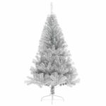 Casa si Gradina - Decoratiuni - Decoratiuni de sezon - Brad de Craciun artificial pre-iluminat Argintiu 120 cm PET - Infinity.ro
