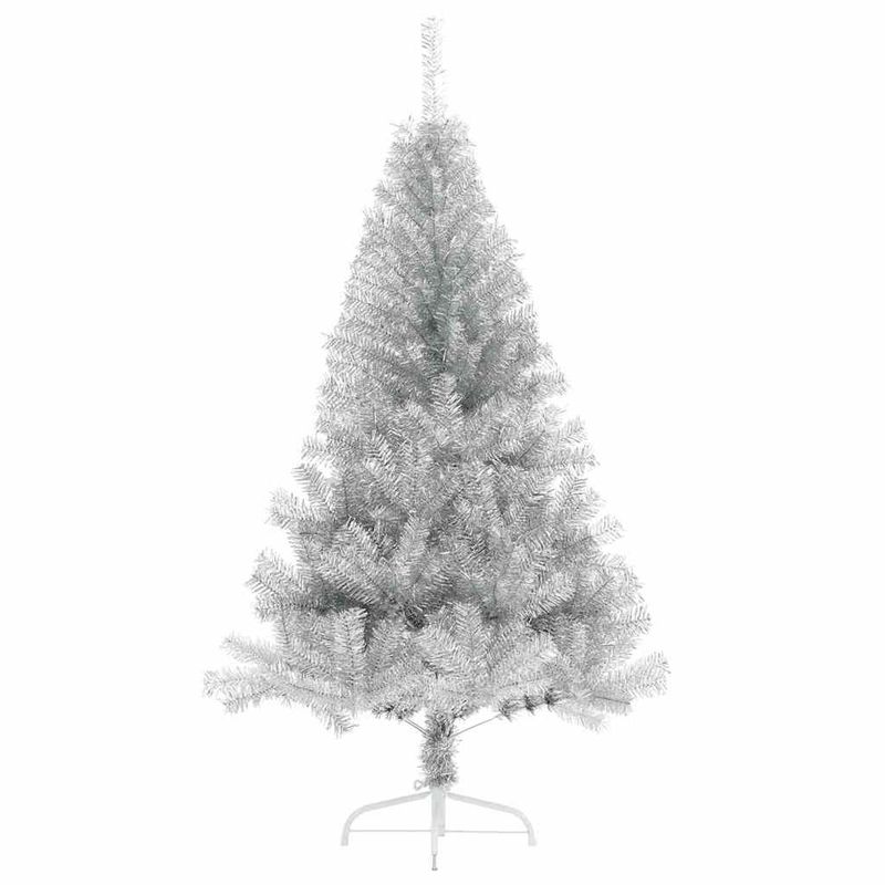 Casa si Gradina - Decoratiuni - Decoratiuni de sezon - Brad de Craciun artificial pre-iluminat Argintiu 120 cm PET - Infinity.ro