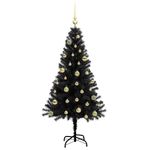 Casa si Gradina - Decoratiuni - Decoratiuni de sezon - Brad de Craciun cu 150 LED cu suport Negru 150 cm PVC - Infinity.ro