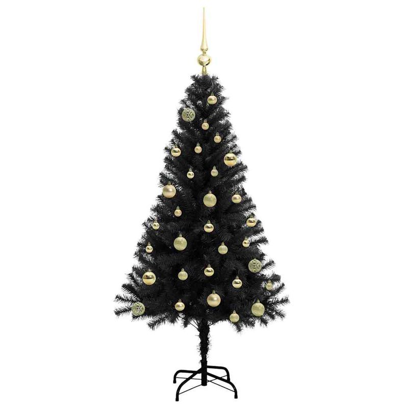 Casa si Gradina - Decoratiuni - Decoratiuni de sezon - Brad de Craciun cu 150 LED cu suport Negru 150 cm PVC - Infinity.ro