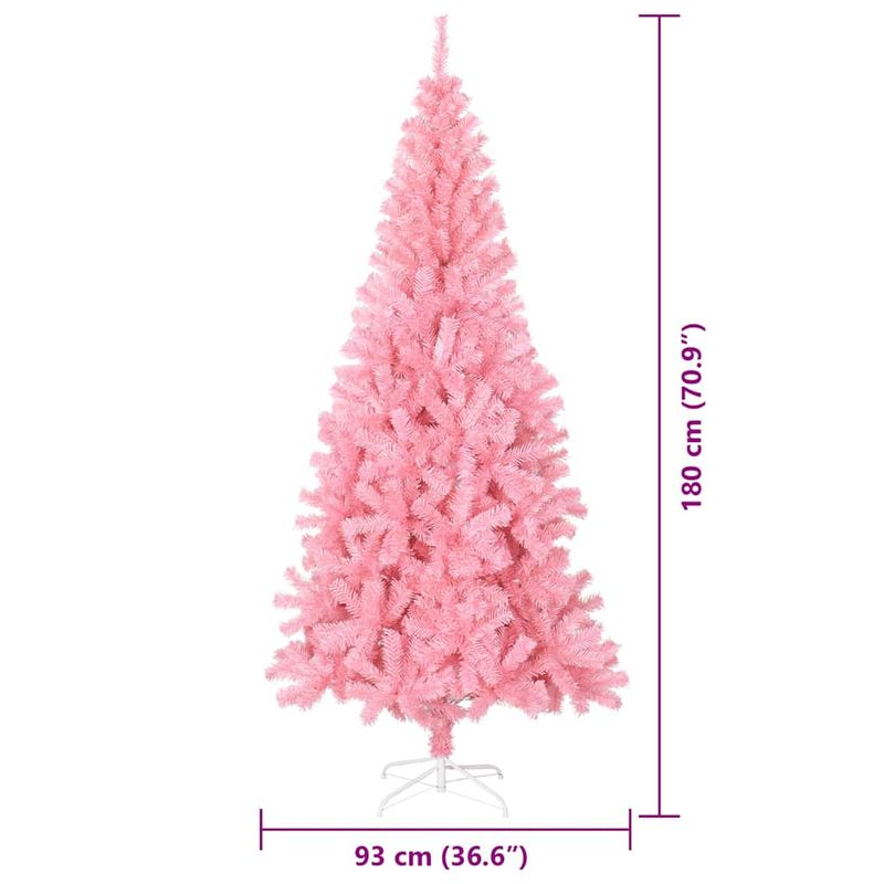 Casa si Gradina - Decoratiuni - Decoratiuni de sezon - Brad de Craciun cu 300 LED cu suport Roz 180 cm PVC - Infinity.ro