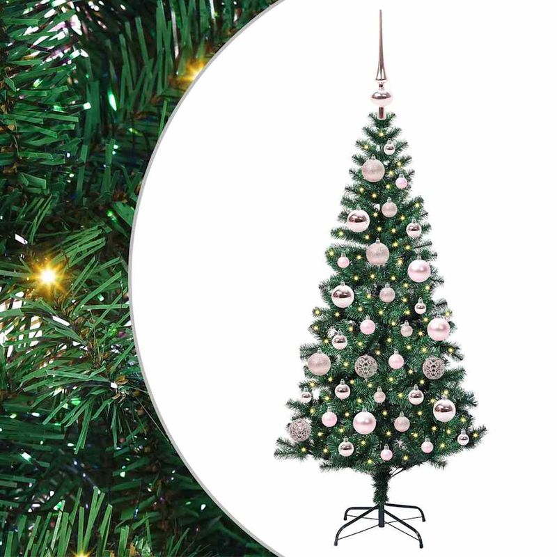 Casa si Gradina - Decoratiuni - Decoratiuni de sezon - Pom de Craciun artificial pre-iluminat cu 150 LED Verde 120 cm - Infinity.ro