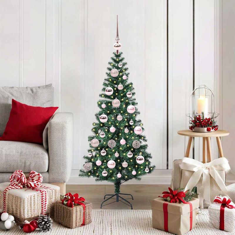 Casa si Gradina - Decoratiuni - Decoratiuni de sezon - Pom de Craciun artificial pre-iluminat cu 150 LED Verde 120 cm - Infinity.ro