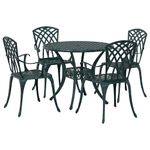 Casa si Gradina - Gradina si terasa - Mobilier exterior - Scaune si sezlonguri gradina - Set de masa pentru gradina 5 pcs Verde 90 x 90 x 75 cm - Infinity.ro