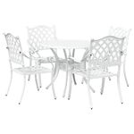 Casa si Gradina - Gradina si terasa - Mobilier exterior - Scaune si sezlonguri gradina - Set de masa pentru gradina 5 pcs Alb 90 x 90 x 75 cm - Infinity.ro