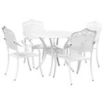 Casa si Gradina - Gradina si terasa - Mobilier exterior - Scaune si sezlonguri gradina - Set de masa pentru gradina 5 pcs Alb 90 x 90 x 75 cm - Infinity.ro
