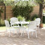 Casa si Gradina - Gradina si terasa - Mobilier exterior - Seturi mobila gradina - Set de masa pentru gradina 5 pcs Alb 90 x 90 x 75 cm - Infinity.ro