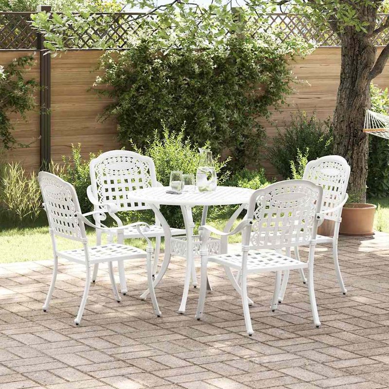 Casa si Gradina - Gradina si terasa - Mobilier exterior - Seturi mobila gradina - Set de masa pentru gradina 5 pcs Alb 90 x 90 x 75 cm - Infinity.ro