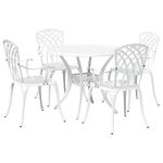 Casa si Gradina - Gradina si terasa - Mobilier exterior - Scaune si sezlonguri gradina - Set de masa pentru gradina 5 pcs Alb 90 x 90 x 75 cm - Infinity.ro