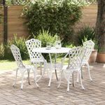 Casa si Gradina - Gradina si terasa - Mobilier exterior - Scaune si sezlonguri gradina - Set de masa pentru gradina 5 pcs Alb 90 x 90 x 75 cm - Infinity.ro