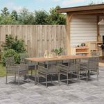 Casa si Gradina - Gradina si terasa - Mobilier exterior - Scaune si sezlonguri gradina - Set de masa pentru gradina 9 pcs Gri Rattan poli - Infinity.ro