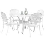 Casa si Gradina - Gradina si terasa - Mobilier exterior - Seturi mobila gradina - Set de masa pentru gradina 5 pcs Alb 90 x 90 x 75 cm - Infinity.ro