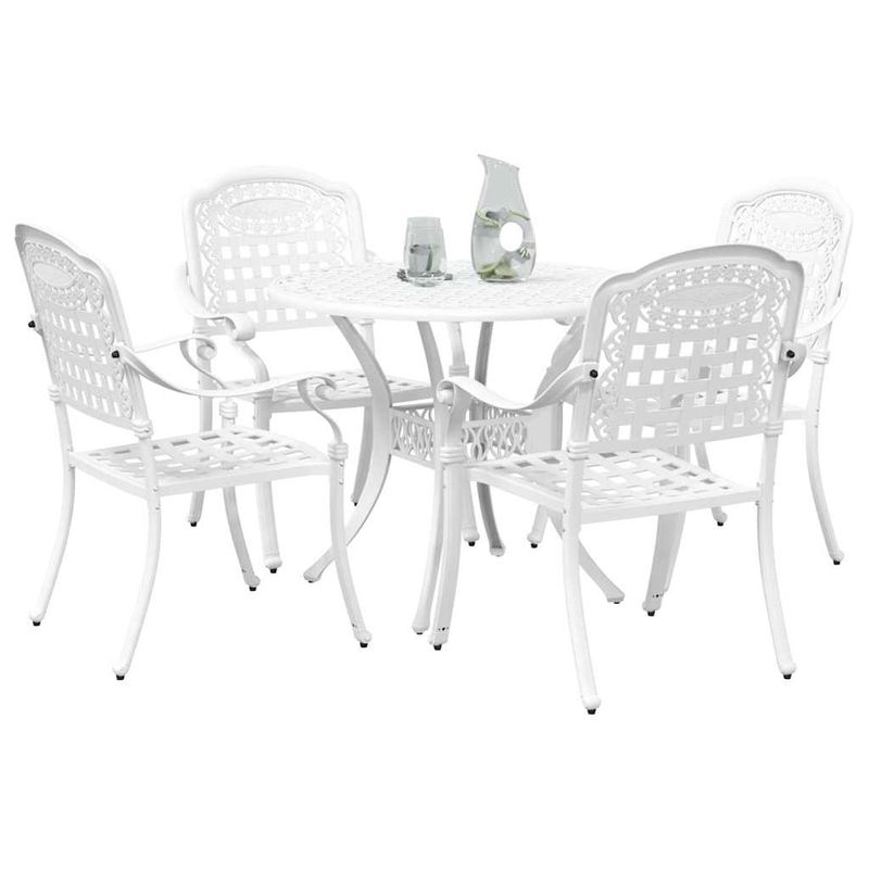 Casa si Gradina - Gradina si terasa - Mobilier exterior - Seturi mobila gradina - Set de masa pentru gradina 5 pcs Alb 90 x 90 x 75 cm - Infinity.ro