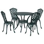 Casa si Gradina - Gradina si terasa - Mobilier exterior - Scaune si sezlonguri gradina - Set de masa pentru gradina 5 pcs Verde 90 x 90 x 75 cm - Infinity.ro