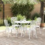 Casa si Gradina - Gradina si terasa - Mobilier exterior - Scaune si sezlonguri gradina - Set de masa pentru gradina 5 pcs Alb 90 x 90 x 75 cm - Infinity.ro