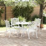 Casa si Gradina - Gradina si terasa - Mobilier exterior - Scaune si sezlonguri gradina - Set de masa pentru gradina 5 pcs Alb 90 x 90 x 75 cm - Infinity.ro